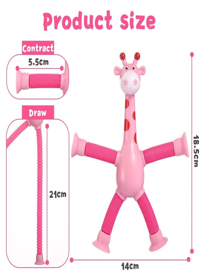 Kidology LED Telescopic Suction Cup Giraffe Toy Set of 1, Shape Changing Telescopic Tube Fidget Toys, Pop Tubes, Fidget Tubes Sensory Toys for Girls Boys Multicolor - Image 2